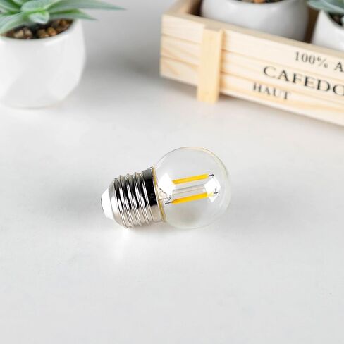 G40 مصباح كهربائي منخفض واط لمبة Edison LED Mini Globe لمبات الإضاءة 1W أي ما يعادل 10Watt المتوهجة E26 قاعدة لولبية LED لمبات بيضاء دافئة للغاية 2200K، غير قابلة للتعتيم (G40g-2pack) in Kuwait