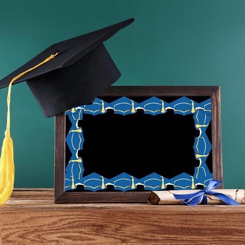 32.8Ft Graduation Bulletin Board Border Blue Graduation Cap with Gold Tassel Die Cut Trim Border Roll for Congrats Grad Party Decor in Saudi Arabia