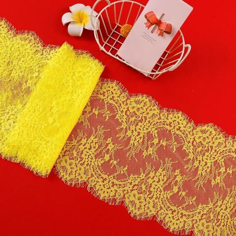 9 Inch Wide by 3 Yard Lace Ribbon Trim Floral Pattern Embroidered French Eyelash Colored Lace Fabric Material for Clothes Bridal Wedding Dress Sewing Home Decoration,Light Purple in Kuwait