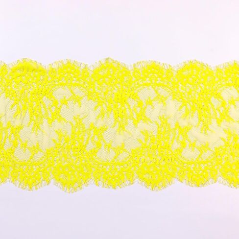 9 Inch Wide by 3 Yard Lace Ribbon Trim Floral Pattern Embroidered French Eyelash Colored Lace Fabric Material for Clothes Bridal Wedding Dress Sewing Home Decoration,Light Purple in Kuwait