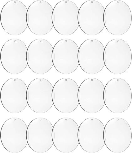 100pcs with Holes 1inch Blank Mini Acrylic Round Sheets, 2mm Thick Clear Circular Blank Tags for DIY Mini Pendant Jewelry Crafts Making Materials in Kuwait