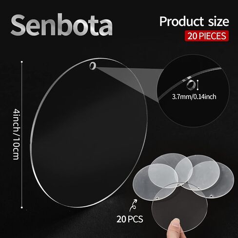 100pcs with Holes 1inch Blank Mini Acrylic Round Sheets, 2mm Thick Clear Circular Blank Tags for DIY Mini Pendant Jewelry Crafts Making Materials in Kuwait