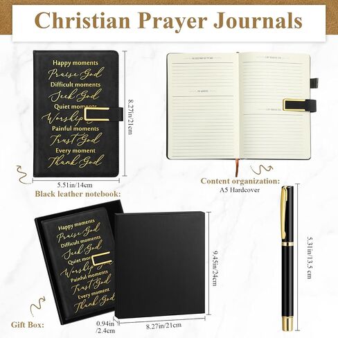 1 Set Christian Christian Mothers Day Gifts A6 Leather Journal Notebook Prayer Journal Present Box 100 Sheets Bible Study Notebook Pastor Inspirational Easter Gifts for Friends Teacher Appreciation in Saudi Arabia