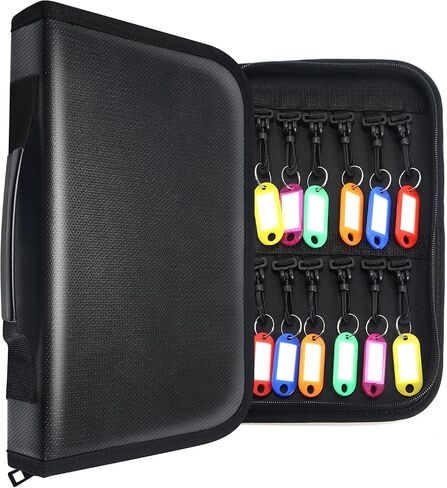Quctak Zippered Key Case with Handle, Key Organizer, Waterproof Key Case with 12 Key Hooks and Tags for Offices Real Estate Agencies Hotels and Rental in Kuwait