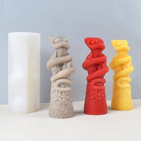 Cestony 3D A Woman Entangled by a Snake Shape Candle Silicone Molds for DIY Candle Resin Pillar Aromatherapy Candles Wax Soap Flower Specimen Clay Craft Desk Decor Making Tools in Saudi Arabia