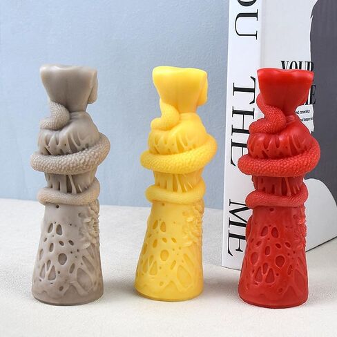 Cestony 3D A Woman Entangled by a Snake Shape Candle Silicone Molds for DIY Candle Resin Pillar Aromatherapy Candles Wax Soap Flower Specimen Clay Craft Desk Decor Making Tools in Saudi Arabia