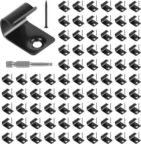 CPROSP 40x Starter Deck Clips with 42 Torx Srews, 1 Torx Bit, Start Clips for Composite Decking, Compatible for Trex Decking Boards in Saudi Arabia