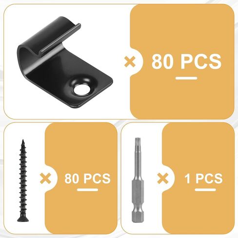 CPROSP 40x Starter Deck Clips with 42 Torx Srews, 1 Torx Bit, Start Clips for Composite Decking, Compatible for Trex Decking Boards in Saudi Arabia