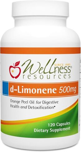 High Potency d-Limonene Capsules 1000mg, 120 Capsules - Orange Peel Extract for Digestive Health, Heartburn, Acid Reflux, Detoxification in Saudi Arabia