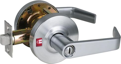 Heavy Duty Commercial Passage Door Lever, Satin Chrome Finished Non-Locking Grade 2 Door Handle, UL 3 Hour Fire Rated Ergonomic Lever for School/Hotel Hallway, 70mm Latch in Saudi Arabia