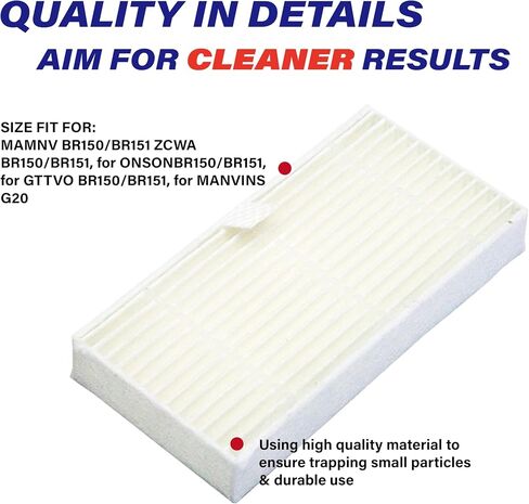 Usoway Robot Vacuum Replacement Parts Fit for MAMNV BR150/BR151, for ZCWA BR150/BR151, for ONSON BR150/BR151, for GTTVO BR150/BR151, for MANVINS G20 (1PC- Watertank), Suitable in Saudi Arabia