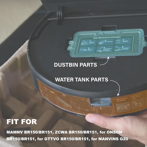Usoway Robot Vacuum Replacement Parts Fit for MAMNV BR150/BR151, for ZCWA BR150/BR151, for ONSON BR150/BR151, for GTTVO BR150/BR151, for MANVINS G20 (1PC- Watertank), Suitable in Saudi Arabia
