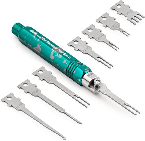 JRready ST5346 Automotive Pin Extractor Tool Kit with 7PCS Replacement Tips Upgraded Pin Removal Tools for Deutsch AMP Delphi Bosch Connectors, Professional Auto Repair Terminal Release Tool Kit in Kuwait