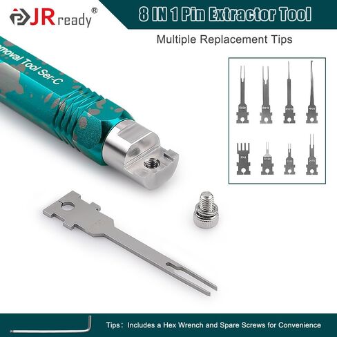 JRready ST5346 Automotive Pin Extractor Tool Kit with 7PCS Replacement Tips Upgraded Pin Removal Tools for Deutsch AMP Delphi Bosch Connectors, Professional Auto Repair Terminal Release Tool Kit in Kuwait