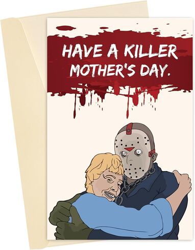 Funny Horror Movie Theme Mother's Day Card, Unique Have A Killer Mother's Day Gift, Creepy Michael Myers Card for Woman Grandma in Saudi Arabia