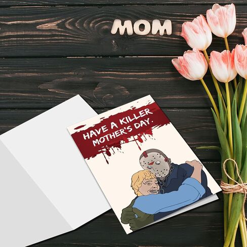 Funny Horror Movie Theme Mother's Day Card, Unique Have A Killer Mother's Day Gift, Creepy Michael Myers Card for Woman Grandma in Saudi Arabia