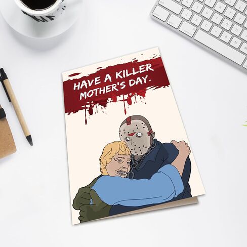 Funny Horror Movie Theme Mother's Day Card, Unique Have A Killer Mother's Day Gift, Creepy Michael Myers Card for Woman Grandma in Saudi Arabia