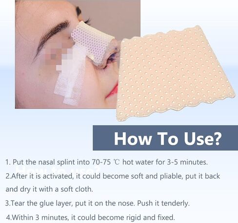 Thermoplastic Nasal Splints, Nose External Support Protector for Nose Brace Fracture, Rhinoplasty Septoplasty, ENT, Orthopedic Immobilization, Corrugated Shape, 5 PCS (S) in Saudi Arabia