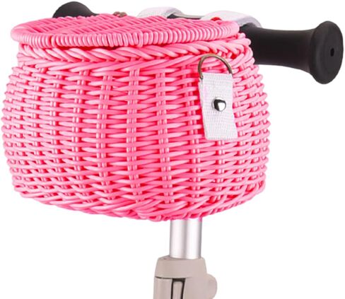 Bicycles Wicker Basket Front Handlebars Basket with Belt and Lid Wovens Bikes Basket for Kids Bikes Scooter in Saudi Arabia