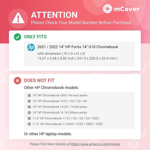 mCover Case ONLY Compatible for 2021~2024 14" HP Fortis 14-inch G10 / G11 Chromebook Laptop Computers (NOT Fitting Any Other HP Models) - Clear in Saudi Arabia
