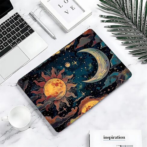 for MacBook Air 15 Inch of Clear Case Sun and The Moon Shine Against Patterns 2023 Version of M2 A2941/M4 A3241 Plastic Hard Shell Clear Computer Case in Kuwait