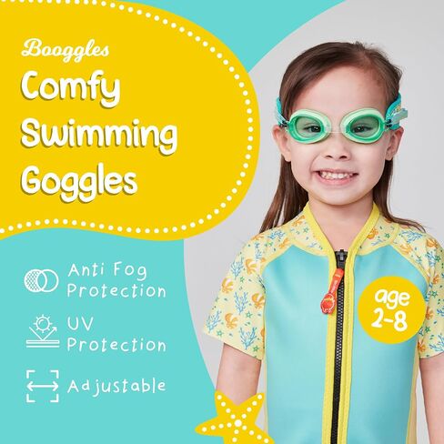 Booggles, Anti-Fog Kids Swim Goggles, Adjustable Kid and Toddler Goggles, Kids Swimming Goggles with Thick Strap in Saudi Arabia