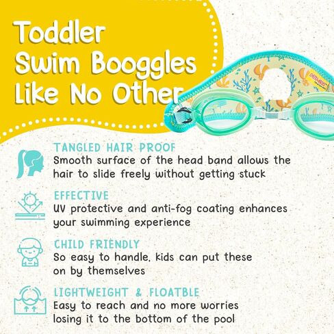 Booggles, Anti-Fog Kids Swim Goggles, Adjustable Kid and Toddler Goggles, Kids Swimming Goggles with Thick Strap in Saudi Arabia