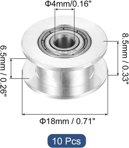MECCANIXITY 2GT Idler Pulley Toothless 3mm Bore Aluminum Timing Pulley Wheel for 6mm Width Timing Belt for 3D Printer, CNC, Timing Belt-10 Pcs Silver in Saudi Arabia