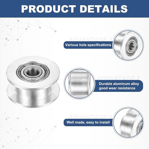 MECCANIXITY 2GT Idler Pulley Toothless 3mm Bore Aluminum Timing Pulley Wheel for 6mm Width Timing Belt for 3D Printer, CNC, Timing Belt-10 Pcs Silver in Saudi Arabia
