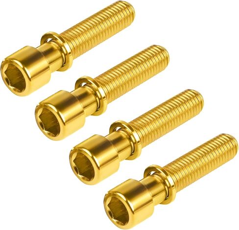 Titanium M7 32mm 1.0mm Pitch Allen Hex Socket Head Bolt Screw with Washer Pack of 4(Silver) in Kuwait
