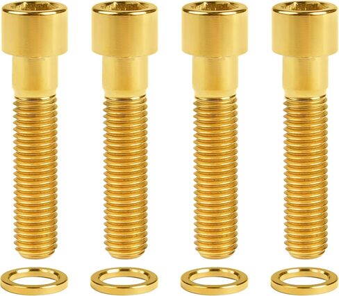 Titanium M7 32mm 1.0mm Pitch Allen Hex Socket Head Bolt Screw with Washer Pack of 4(Silver) in Kuwait