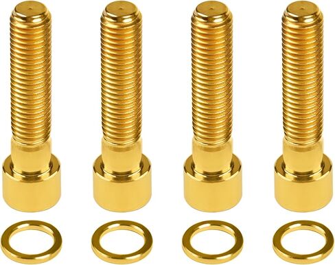 Titanium M7 32mm 1.0mm Pitch Allen Hex Socket Head Bolt Screw with Washer Pack of 4(Silver) in Kuwait