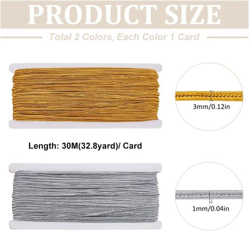 MAYJOYDIY 65.6Yards×0.12inch Soutache Braided Cord String for Sewing Braided Cord String Beading Cords Thread String for Quilting Trimming DIY Crafts Making Supplies(Black & White) in Saudi Arabia