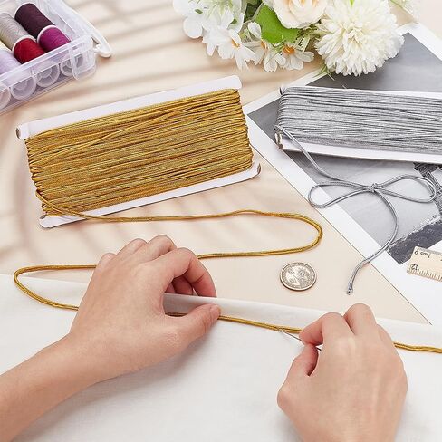 MAYJOYDIY 65.6Yards×0.12inch Soutache Braided Cord String for Sewing Braided Cord String Beading Cords Thread String for Quilting Trimming DIY Crafts Making Supplies(Black & White) in Saudi Arabia
