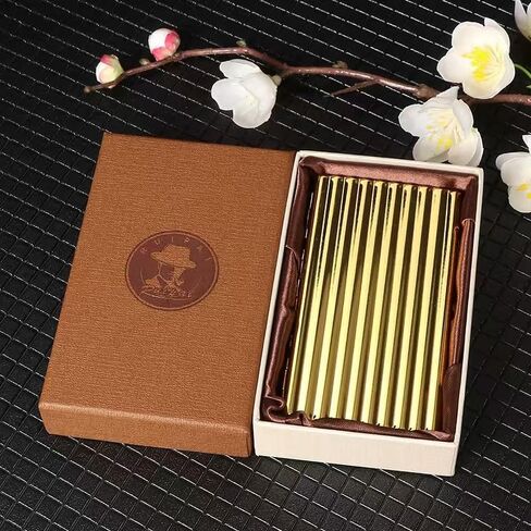 compartmentalised retro retal case-double sided spring clip open pocket holder for 14 king size 100mm or 20 fine 100mm,gift box packaging(Golden) in Saudi Arabia