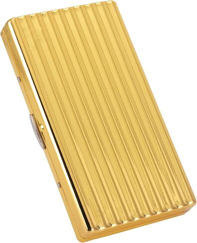 compartmentalised retro retal case-double sided spring clip open pocket holder for 14 king size 100mm or 20 fine 100mm,gift box packaging(Golden) in Saudi Arabia