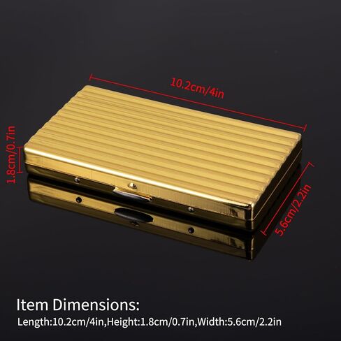 compartmentalised retro retal case-double sided spring clip open pocket holder for 14 king size 100mm or 20 fine 100mm,gift box packaging(Golden) in Saudi Arabia
