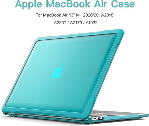 متوافق مع Macbook Air Case 13 Inch Case 2022-2018 M1 A2337 A2179 A1932 Touch ID ، حواف ألياف الكربون الثقيلة مقاومة الصدمات الوعرة. in Kuwait
