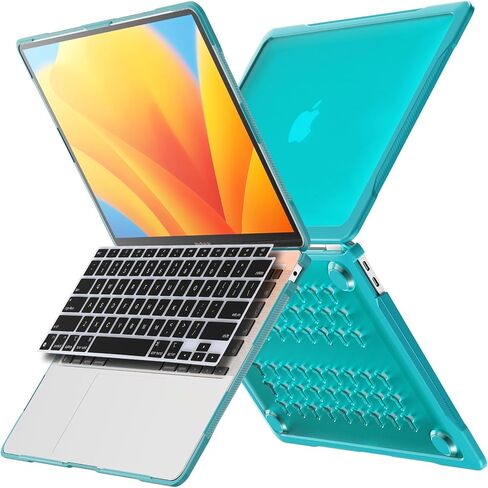 متوافق مع Macbook Air Case 13 Inch Case 2022-2018 M1 A2337 A2179 A1932 Touch ID ، حواف ألياف الكربون الثقيلة مقاومة الصدمات الوعرة. in Kuwait