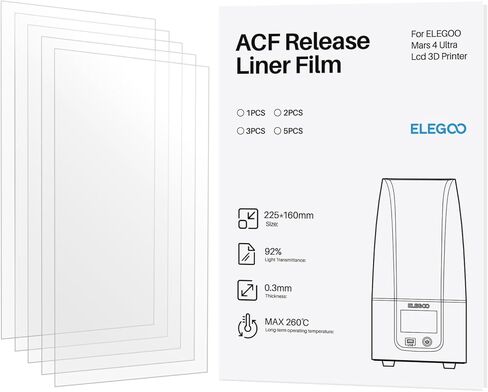 ELEGOO 5PCS PFA Release Liner Film 146 * 195mm with 0.127mm Thickness and Stronger Release Functionality,Compatible with Mars 3/Mars 3 Pro/Mono 2 in Kuwait