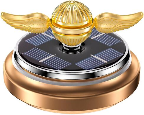 Golden Solar Power Fidget Spinners, Car Air Fresheners with Solar Rotating, Car Perfume Decoration Ornament, Metal Kinetic Desk Toy Finger Hand Spinner for Kids Adults, Holiday Stocking Stuffer Gold in Saudi Arabia