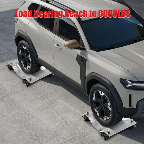 Heavy Duty Car Dolly 4 Pack, 6000 Lbs Wheel Dolly Car Tire Stake with Brakes, Car Tire Dolly Cart with Wheels, Vehicle Dollies for Moving, Car Repair, Red in Saudi Arabia