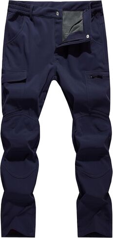 صوف الرجال مبطنة في الهواء الطلق سراويل المشي لمسافات طويلة مضاد للماء ناعمة الثلج المعزول التزلج على الجليد الشتاء التخييم السراويل الصيد in Kuwait