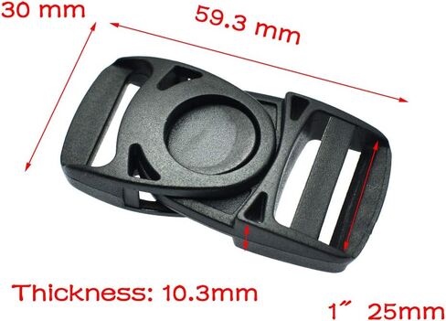 10pcs Plastic Side Release Center Buckles Swing Head Swivel style Backpack Straps (Webbing Size 25mm) in Saudi Arabia