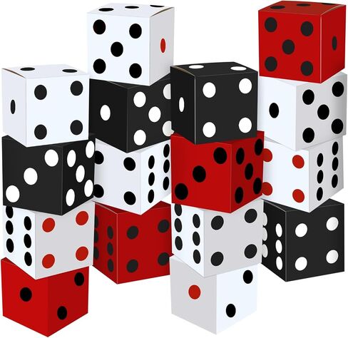 8PCS Large Casino Dice Boxes 11 Inch Casino Theme Party Decoration Jumbo Giant Dice Favor Boxes Bulk for Board Game Night Table Centerpiece Las Vegas Graduation Prom Birthday Party Supply, White in Kuwait