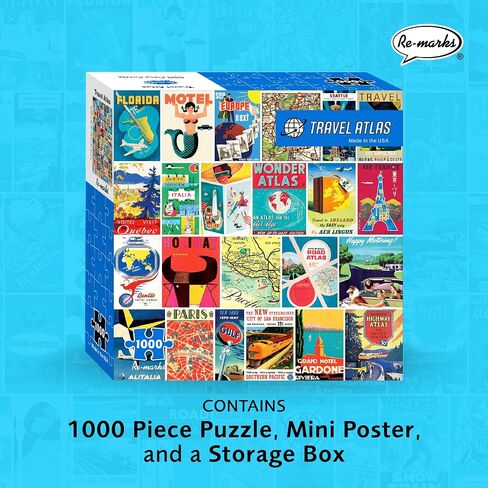Re-Marks 1950s Pop Culture Puzzle, 1000-Piece Puzzle for All Ages, Family Jigsaw Puzzle in Saudi Arabia