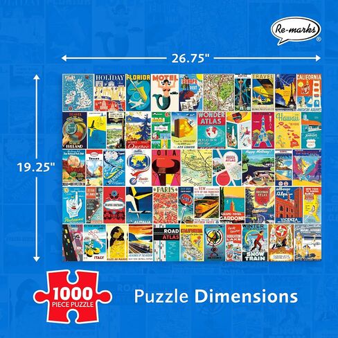 Re-Marks 1950s Pop Culture Puzzle, 1000-Piece Puzzle for All Ages, Family Jigsaw Puzzle in Saudi Arabia