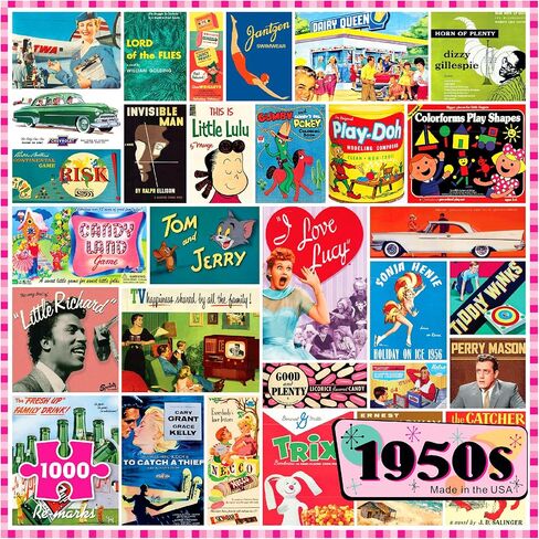 Re-Marks 1950s Pop Culture Puzzle, 1000-Piece Puzzle for All Ages, Family Jigsaw Puzzle in Saudi Arabia