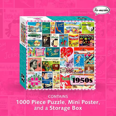 Re-Marks 1950s Pop Culture Puzzle, 1000-Piece Puzzle for All Ages, Family Jigsaw Puzzle in Saudi Arabia