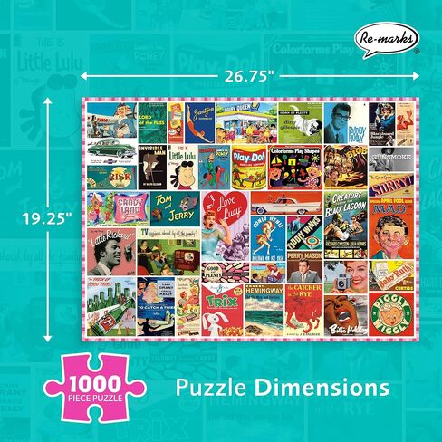 Re-Marks 1950s Pop Culture Puzzle, 1000-Piece Puzzle for All Ages, Family Jigsaw Puzzle in Saudi Arabia